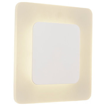 White Frame LED Box Wall Sconce