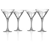 IMPULSE! Nassau Red Hand Blown Martini Glasses set of 4