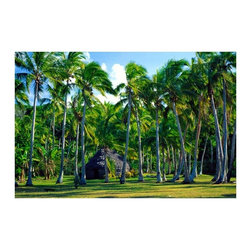ArtisticHomeowner.co - Hut & Palm Trees Mural - Wallpaper