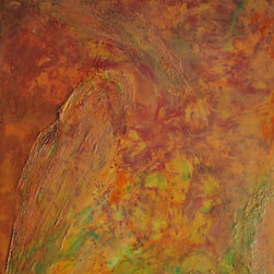 Lost in Orange - Mixed Media Art