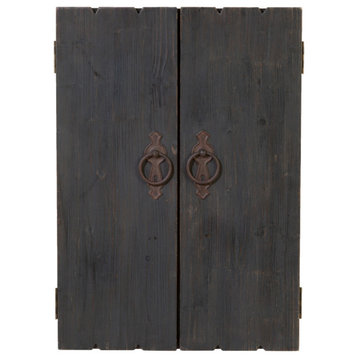 31"H Wall Jewelry Armoire, Distressed Black