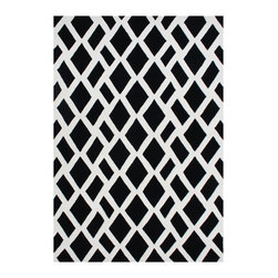 Alliyah Rugs - Alliyah Rugs Taj Mahal 5' x 8' Rectangular Black & Off-White Area Rug - Rugs