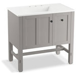 Kohler - Kohler Tresham 36" Vanity, Mohair Grey - The Tresham vanity brings elegance and style to your bath or powder room. Its simple Shaker-style design features a double-paneled door for attractive and convenient storage. A single drawer front conceals two drawers for added storage and organization. Pair with a Ceramic/Impressions(R), Iron/Impressions(TM), or Solid/Expressions(TM) top for a complete vanity solution.