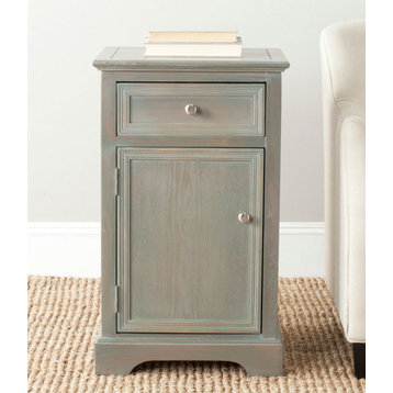Romey Storage End Table With Drawer and Door, Ash Gray