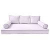 S3 Twin Size 6PC ContrastPipe Daybed Mattress Cushion Bolster Complete Set AD107