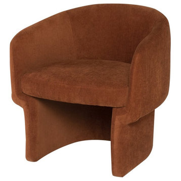 Nuevo Clementine Fabric & Plastic Single Seat Sofa in Terracotta Orange/Black
