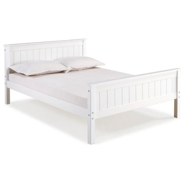 Harmony Full Wood Platform Bed, White