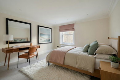 Medium sized scandinavian guest bedroom in Sussex.