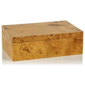Dubbo Burl Wood Design Decorative Box, 10" x 6.5"