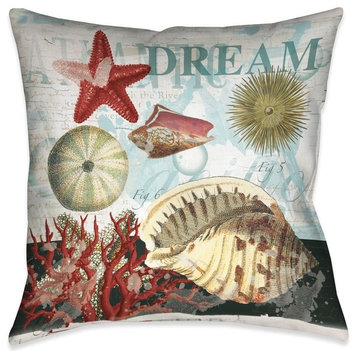 Laural Home Dream Shells Outdoor Decorative Pillow, 20"x20"