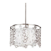 Feiss F3113/3 Lexi 19" Wide 3 Light Pendant with Silk Shade and Floating Crystal