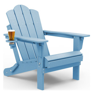 Aazon.co: KINGYES Folding Adjustable Adirondack Chair With Cup Holder