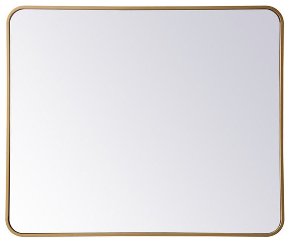 Elegant Decor Evermore 30x36" Soft Corner Metal Rectangular Mirror in ...