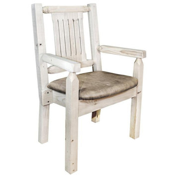 Montana Woodworks Homestead Handcrafted Wood Captain's Chair in Natural
