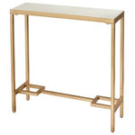 Elk Home - Equus Small Console Table - made from metal and marble. Gold and white finish.