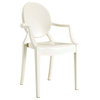 Modern Contemporary Urban Kitchen Dining Chair, Set of 2, White, Plastic
