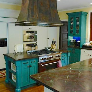 A Variety of Cabinet Styles Enliven Kitchen