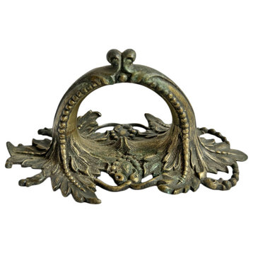 Consigned Antique Brass Art Nouveau Handle Pull