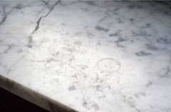 Water stains on marble