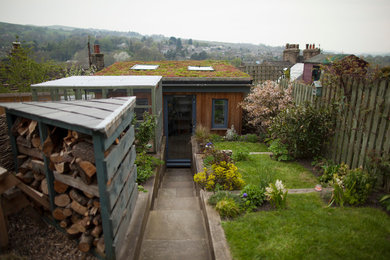 Photo of a scandi garden shed and building.
