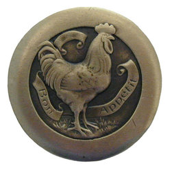 Inviting Home Inc. - Rooster Knobs, Antique-Style Brass - Cabinet And Drawer Knobs