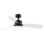 Fanimation - Fanimation Sculptaire 52" Ceiling Fan, Black - Whether you choose Black, Brushed Satin Nickel or Chrome finish, the clear blades on SculptAire will keep you looking and feeling cool.  This 52 inch fan has a 3 speed AC motor and comes with an 18 watt LED light kit and optional use cover. Airflow is 4663 CFM on high. Handheld remote included. 4.5 inch downrod included for 13.88 inch fan height. Longer downrods available please inquire.