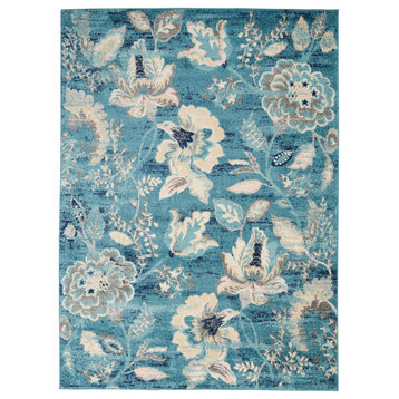 Nourison Tranquil TRA02 Turquoise 6' x 9' Area Rug
