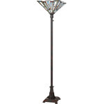 Quoizel - Quoizel Maybeck One Light Floor Lamp TFMK9471VA - One Light Torchiere from Maybeck collection in Valiant Bronze finish. Number of Bulbs 1. Max Wattage 150.00 . No bulbs included. The Collection is a chic interpretation of timeless Tiffany style. The classic tapered silhouette features a staggered edge that emphasizes the intricate details of the Tiffany glass. Finished in valiant bronze, this stately collection is sure to add warmth and sophistication to your space. No UL Availability at this time.