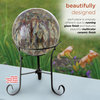 10" Tall Indoor/Outdoor Glazed Ceramic Gazing Globe Yard Decoration