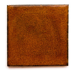 65W Amber (Crackle and Glossy Tile) - Handmade Ceramic Tile - Tile
