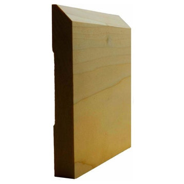 EWBB15 Beveled 5-1/4" Tall Baseboard Moulding, 11/16" x 5-1/4", Poplar, 94"