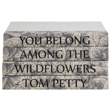 4 Piece Tom Petty Wildflowers Quote Decorative Book Set