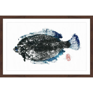 "Summer Flounder" Framed Painting Print, 30"x20"