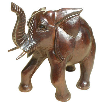 Teak/Mahogany Elephant Statue, Large