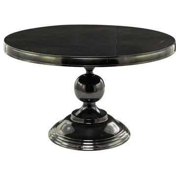 Modern Coffee Table, Aluminum Frame With Round Accent, Black Gunmetal Gray
