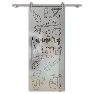 V1000 Glass Sliding Door For Washbasin With Elegant Designs, 36"x84", Semi-Private