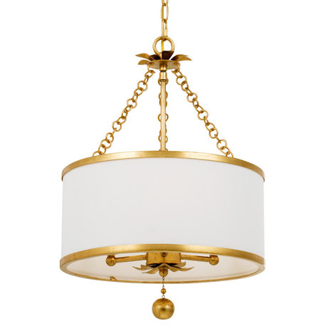 Broche 3 Light Antique Gold Chandelier