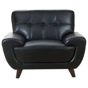 Nicole Leather Craft Chair, Black