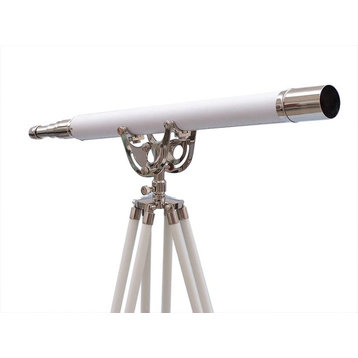 Floor Standing Chrome With White Leather Anchor Master Telescope 65