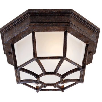 Exterior Collections Outdoor Flush Mount, Rustic Bronze, 9"x5"