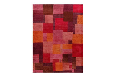 Sally Modern Hand knotted Red Wool Rug 10066