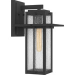 Quoizel - Quoizel RDL8409MB One Light Outdoor Wall Mount Randall Mottled Black - Create a lasting impression with the Randall collection of outdoor lanterns. Clear seeded glass panels are enclosed in a classic rectangular Mottled Black frame, providing life-long style and durability. Randall comes in many options including a hanging lantern, wall lanterns, and a post lantern to round out your home`s exterior.