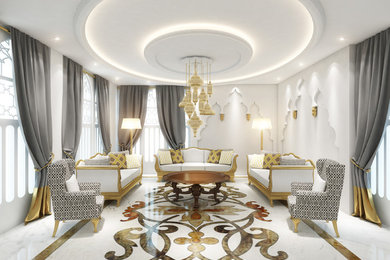 Example of a classic living room design in Other