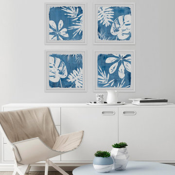 Tropical Indigo Impressions Quadriptych
