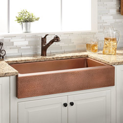 33" VERNON HAMMERED COPPER RETROFIT FARMHOUSE SINK - Kitchen Sinks