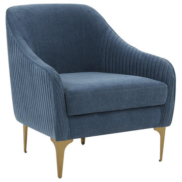Serena Blue Velvet Accent Chair