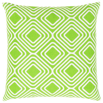Miranda by Clairebella Pillow Cover, Grass Green/White, 20' x 20'