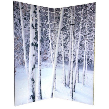 6' Tall Double Sided Birch Trees Room Divider
