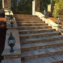 Front brick stairs