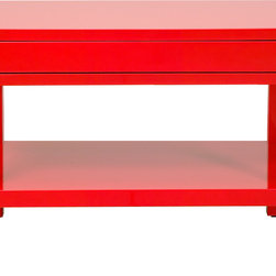 20-80 red lacquer end table - Side Tables And End Tables